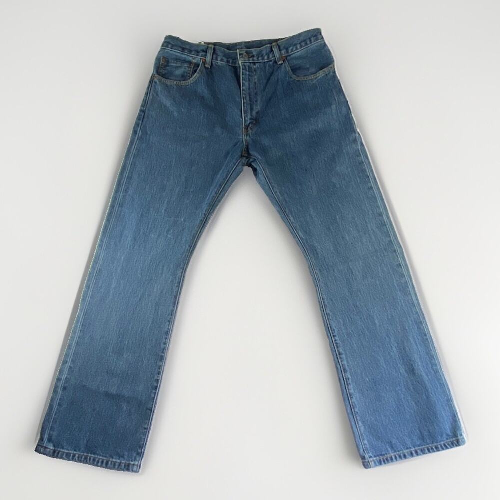 Levi 517 Bootcut Mens Jeans 35 X 32 Medium Wash Cowboy Grunge Y2K